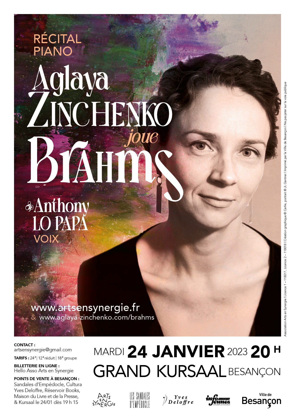 Aglaya ZINCHENKO joue Brahms – mardi 24 janvier 2023 à 20h