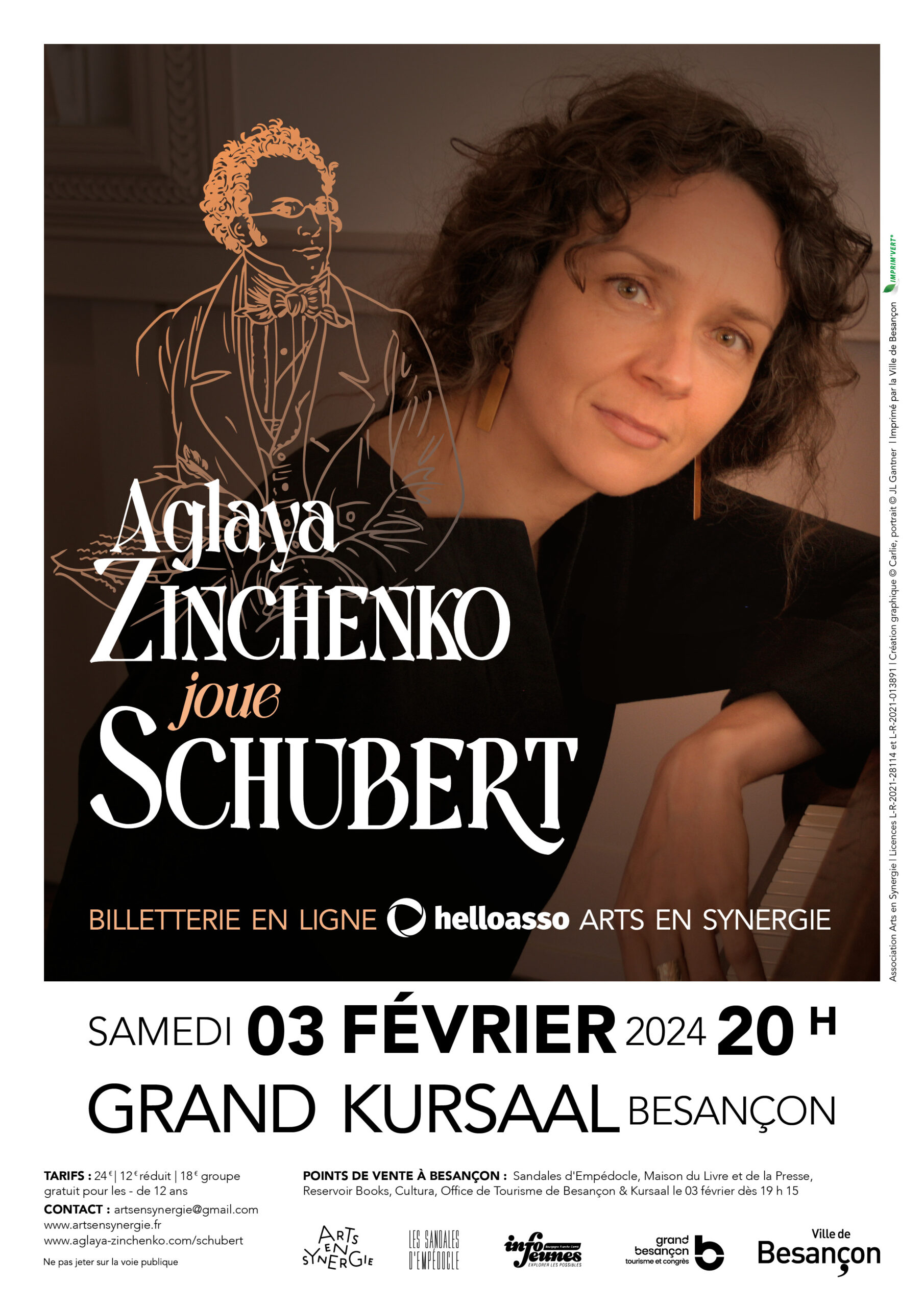 Aglaya Zinchenko joue Schubert au Kursaal le samedi 3 février 2024