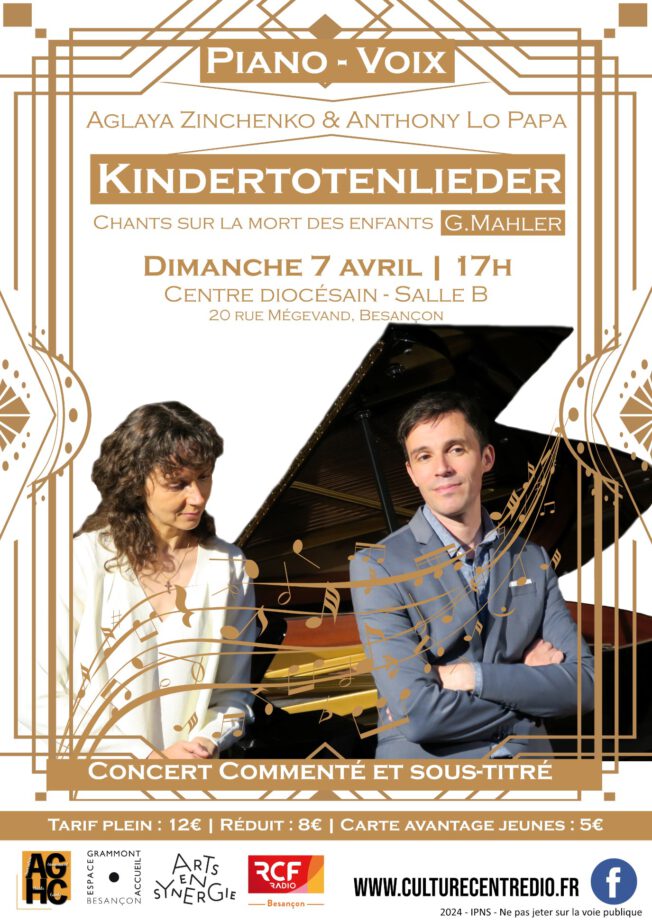 En partenariat avec le Centre Diocésain le dimanche 7 avril à 17h: Aglaya Zinchenko et Antony Lo Papa.